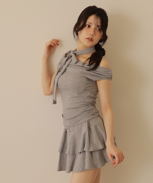 M DOLLY(エムドリー)の「muffler choker frill set up /マフラーチョーカーフリルセットアップ(セットアップ・レディース・ブラック/グレー・FREE)」の19枚目の写真