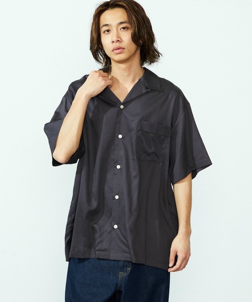 Lee(リー)の「Lee/リー【涼】レーヨンハーフスリーブシャツ(シャツ/ブラウス・メンズ・ブラック/オレンジ・X-LARGE/LARGE/MEDIUM/SMALL)」の4枚目の写真