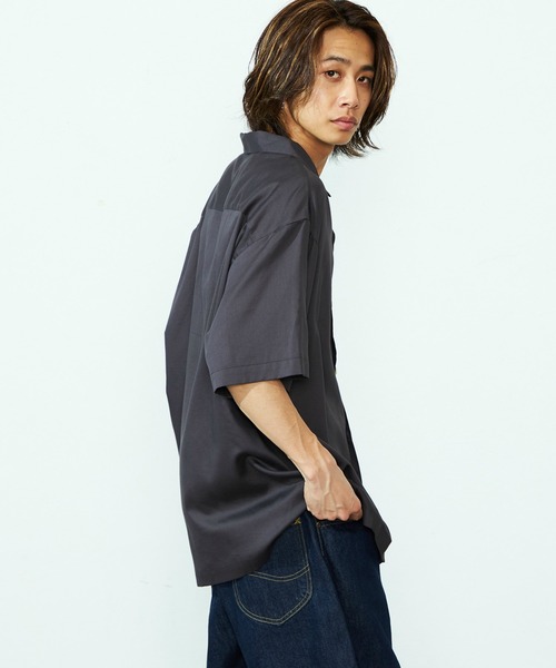 Lee(リー)の「Lee/リー【涼】レーヨンハーフスリーブシャツ(シャツ/ブラウス・メンズ・ブラック/オレンジ・X-LARGE/LARGE/MEDIUM/SMALL)」の6枚目の写真