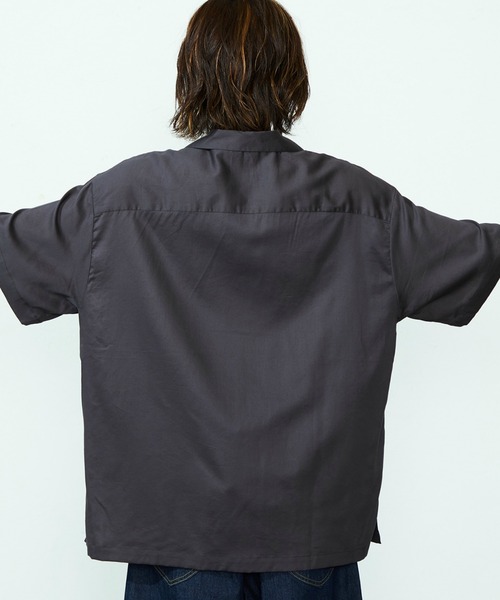 Lee(リー)の「Lee/リー【涼】レーヨンハーフスリーブシャツ(シャツ/ブラウス・メンズ・ブラック/オレンジ・X-LARGE/LARGE/MEDIUM/SMALL)」の9枚目の写真