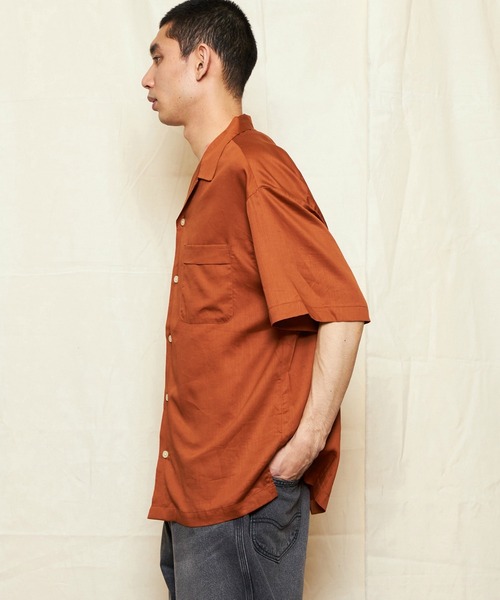 Lee(リー)の「Lee/リー【涼】レーヨンハーフスリーブシャツ(シャツ/ブラウス・メンズ・ブラック/オレンジ・X-LARGE/LARGE/MEDIUM/SMALL)」の15枚目の写真