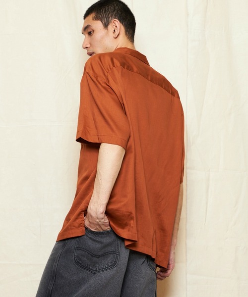 Lee(リー)の「Lee/リー【涼】レーヨンハーフスリーブシャツ(シャツ/ブラウス・メンズ・ブラック/オレンジ・X-LARGE/LARGE/MEDIUM/SMALL)」の17枚目の写真