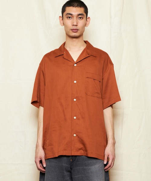 Lee(リー)の「Lee/リー【涼】レーヨンハーフスリーブシャツ(シャツ/ブラウス・メンズ・ブラック/オレンジ・X-LARGE/LARGE/MEDIUM/SMALL)」の18枚目の写真