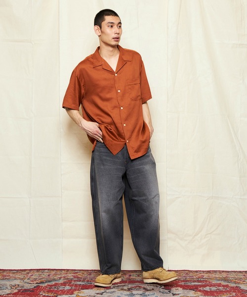 Lee(リー)の「Lee/リー【涼】レーヨンハーフスリーブシャツ(シャツ/ブラウス・メンズ・ブラック/オレンジ・X-LARGE/LARGE/MEDIUM/SMALL)」の22枚目の写真