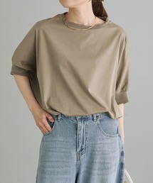両面シルケットリブ袖Tシャツ