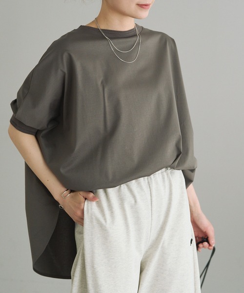 両面シルケットリブ袖Tシャツ | PUAL CE CIN(ピュアルセシン