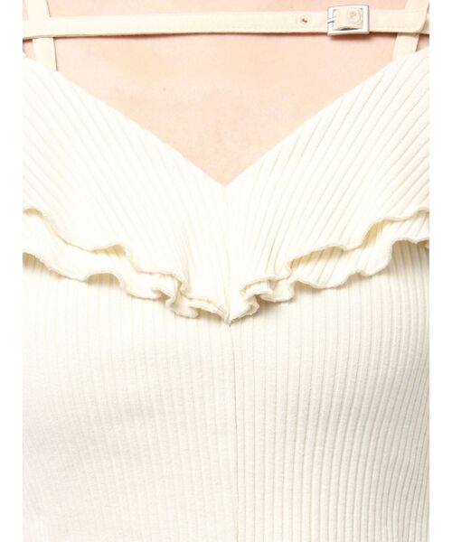 EATME（イートミー）の「ベルテッドラッフルフリルTOP（Tシャツ/カットソー・レディース・ブルー/グレー/ブラック/アイボリー・FREE）」の6枚目の写真