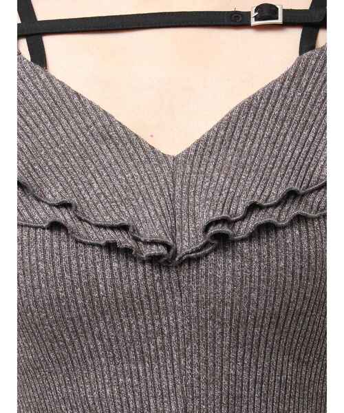 EATME（イートミー）の「ベルテッドラッフルフリルTOP（Tシャツ/カットソー・レディース・ブルー/グレー/ブラック/アイボリー・FREE）」の7枚目の写真