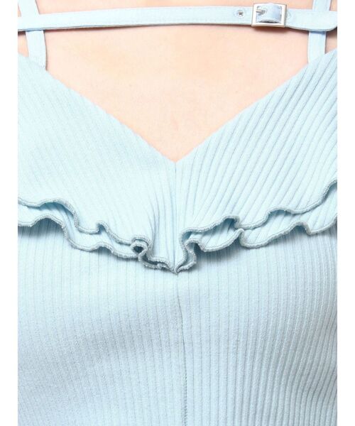 EATME（イートミー）の「ベルテッドラッフルフリルTOP（Tシャツ/カットソー・レディース・ブルー/グレー/ブラック/アイボリー・FREE）」の9枚目の写真