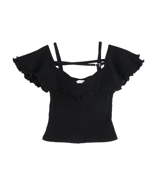 EATME（イートミー）の「ベルテッドラッフルフリルTOP（Tシャツ/カットソー・レディース・ブルー/グレー/ブラック/アイボリー・FREE）」の16枚目の写真