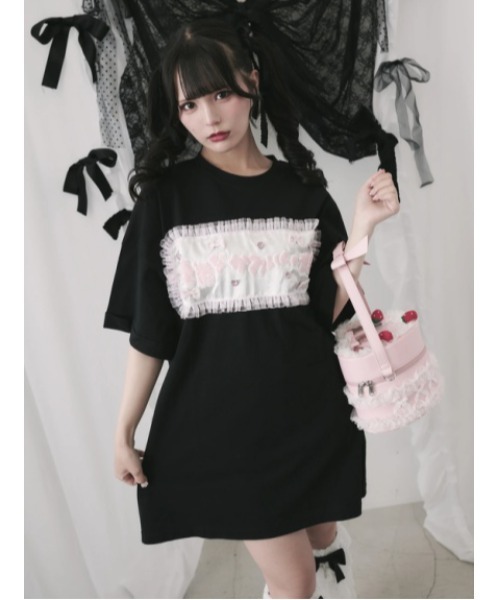 Jamie エーエヌケー（ジェイミーエーエヌケー）の「憂鬱なかわいい世界Tシャツ（Tシャツ/カットソー・レディース・ブラック/ホワイト・M）」の2枚目の写真