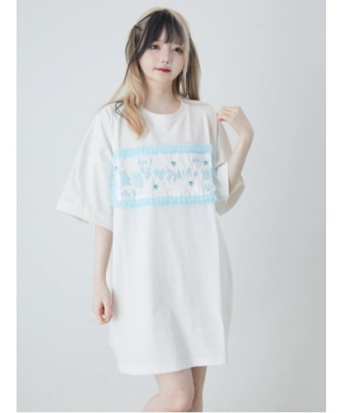 Jamie エーエヌケー（ジェイミーエーエヌケー）の「憂鬱なかわいい世界Tシャツ（Tシャツ/カットソー・レディース・ブラック/ホワイト・M）」の4枚目の写真