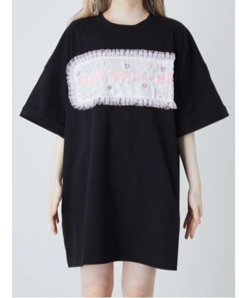 Jamie エーエヌケー（ジェイミーエーエヌケー）の「憂鬱なかわいい世界Tシャツ（Tシャツ/カットソー・レディース・ブラック/ホワイト・M）」の6枚目の写真