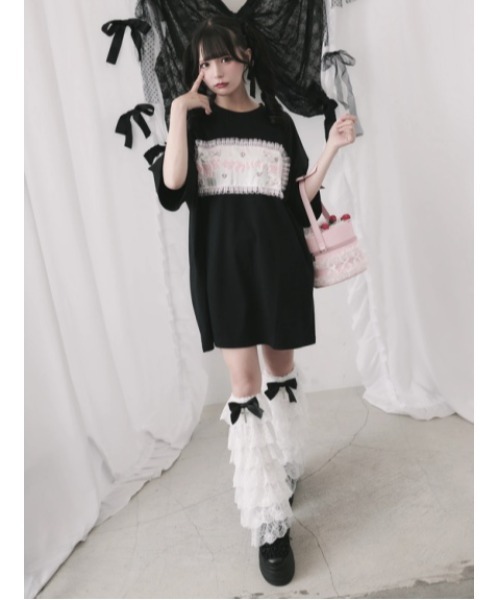 Jamie エーエヌケー（ジェイミーエーエヌケー）の「憂鬱なかわいい世界Tシャツ（Tシャツ/カットソー・レディース・ブラック/ホワイト・M）」の17枚目の写真