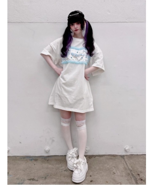 Jamie エーエヌケー（ジェイミーエーエヌケー）の「憂鬱なかわいい世界Tシャツ（Tシャツ/カットソー・レディース・ブラック/ホワイト・M）」の21枚目の写真