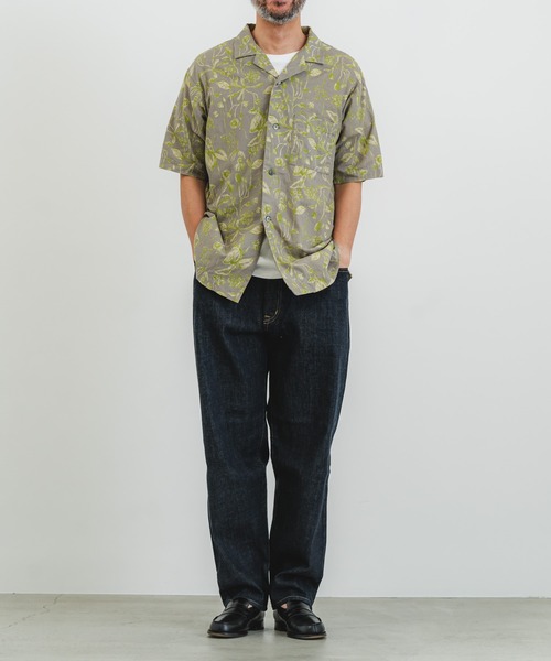 quadro(クオドロ)の「綿麻シーチング花柄pt半袖シャツ(シャツ/ブラウス・メンズ・グレー/オレンジ・LARGE/MEDIUM)」の12枚目の写真