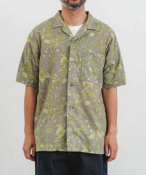 quadro(クオドロ)の「綿麻シーチング花柄pt半袖シャツ(シャツ/ブラウス・メンズ・グレー/オレンジ・LARGE/MEDIUM)」の17枚目の写真