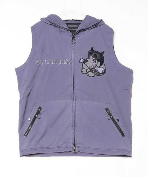 GALFY（ガルフィー）の「『GALFY/ガルフィー』反戦ベスト（ベスト・メンズ・ブラック/パープル・L/XL）」の4枚目の写真