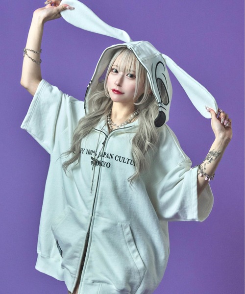 GALFY（ガルフィー）の「GALFY-どんまいパーカー（パーカー・メンズ・ホワイト/カーキ/ブラック・XL/L）」の2枚目の写真