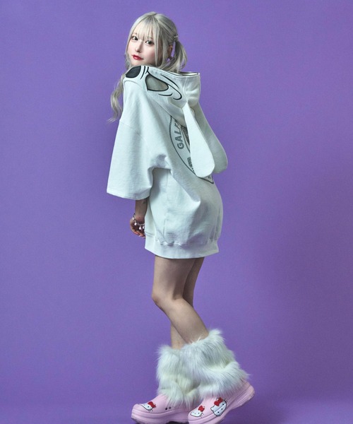 GALFY（ガルフィー）の「GALFY-どんまいパーカー（パーカー・メンズ・ホワイト/カーキ/ブラック・XL/L）」の6枚目の写真