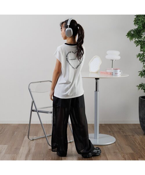 algy(アルジー)の「フレンチスリーブワンポイントシシュウT(Tシャツ/カットソー・キッズ・ピンク/レッド/オフホワイト/サックスブルー・XX-SMALL/X-SMALL/MEDIUM/SMALL)」の12枚目の写真