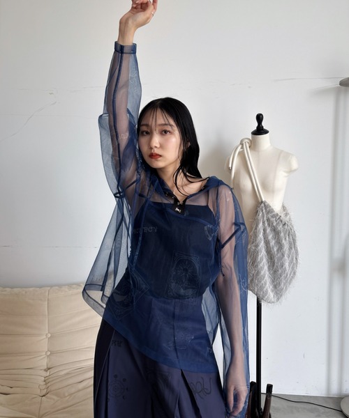 VACANCY(ヴァカンシー)の「タロットカード柄フーディーシアートップス(Tシャツ/カットソー・レディース・グレー/ブラック/ネイビー・FREE)」の22枚目の写真