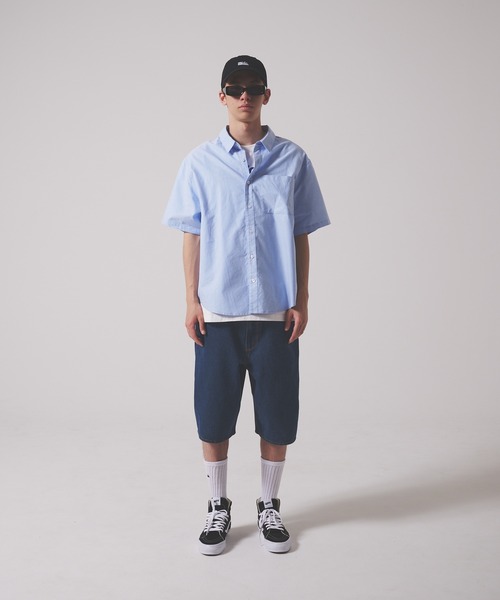 FIRST DOWN（ファーストダウン）の「オックスフォード ショートスリーブ シャツ（シャツ/ブラウス・メンズ・ホワイト/サックスブルー・M/L/XL）」の6枚目の写真