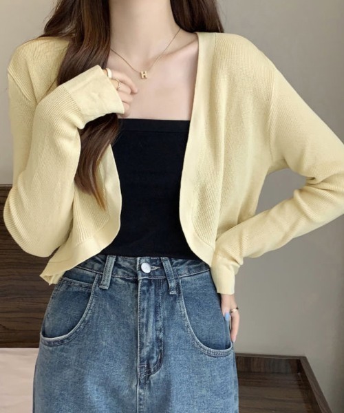 shoppinggo(ショッピングゴー)の「サマーカーディガン UVカット カーデ Vネック(カーディガン/ボレロ・レディース・ブルー/ホワイト/レッド系その他/ベージュ/イエロー・FREE)」の1枚目の写真