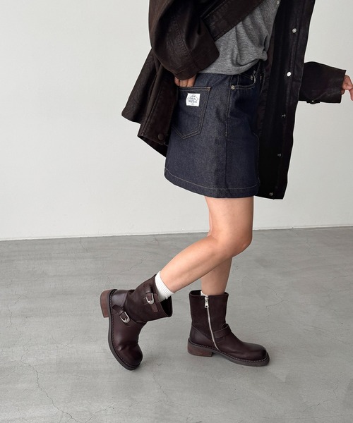 CANAL JEAN(キャナルジーン)の「El mar レザーエンジニアショートブーツ(ブーツ・レディース・ブラック/ブラウン・23.5/24/24.5)」の14枚目の写真