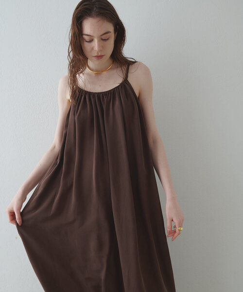 Drawing Numbers(ドローイング ナンバーズ)の「【Drawing Numbers】キャミマキシドレス(ワンピース・レディース・グレイッシュベージュ/ブラック・38)」の12枚目の写真