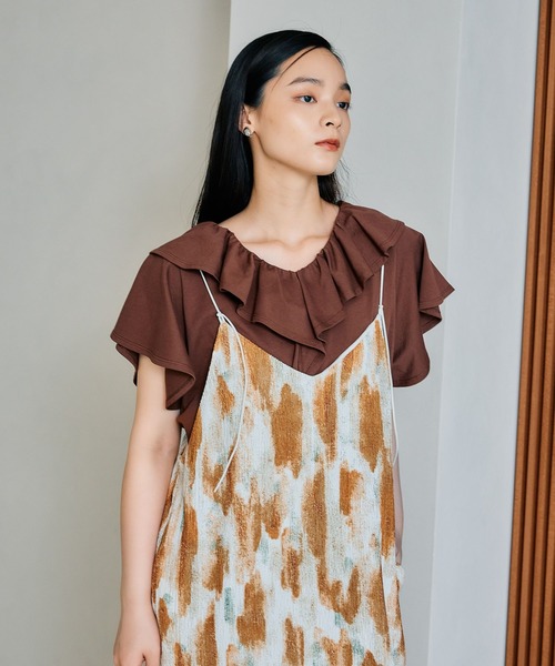 LEPSIM（レプシィム）の「フリル襟デザインプルオーバー　570924（Tシャツ/カットソー・レディース・ブラウン/レッド/オフホワイト/ブラック・FREE）」の22枚目の写真