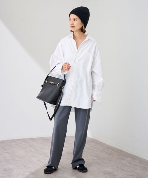 FRAMeWORK(フレームワーク)の「AULENTTI/オウレンティワンハンドル金具付きbasketバック(ハンドバッグ・レディース・ブラウン/ブラック・FREE)」の3枚目の写真