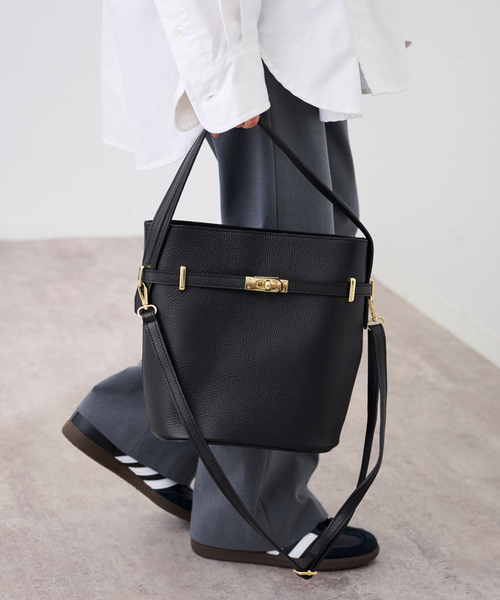 AULENTTI/オウレンティワンハンドル金具付きbasketバック