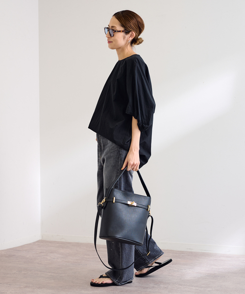 FRAMeWORK(フレームワーク)の「AULENTTI/オウレンティワンハンドル金具付きbasketバック(ハンドバッグ・レディース・ブラウン/ブラック・FREE)」の7枚目の写真