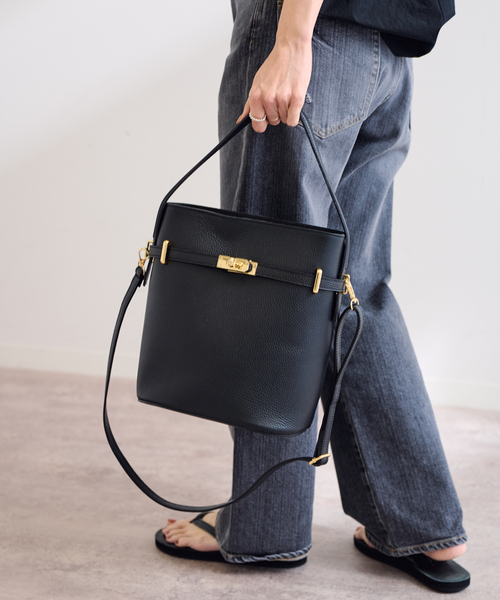 FRAMeWORK(フレームワーク)の「AULENTTI/オウレンティワンハンドル金具付きbasketバック(ハンドバッグ・レディース・ブラウン/ブラック・FREE)」の10枚目の写真