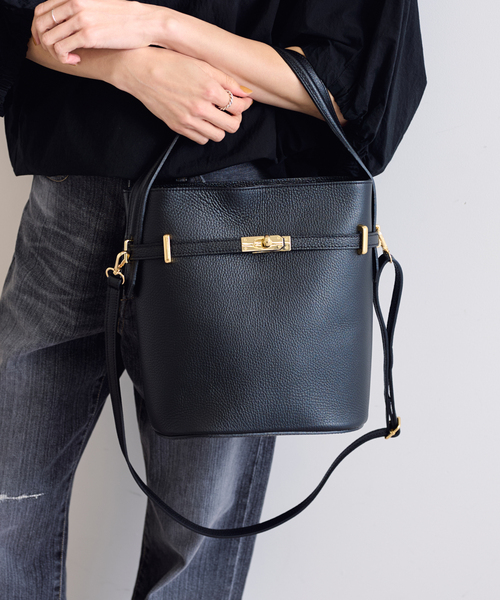 FRAMeWORK(フレームワーク)の「AULENTTI/オウレンティワンハンドル金具付きbasketバック(ハンドバッグ・レディース・ブラウン/ブラック・FREE)」の11枚目の写真