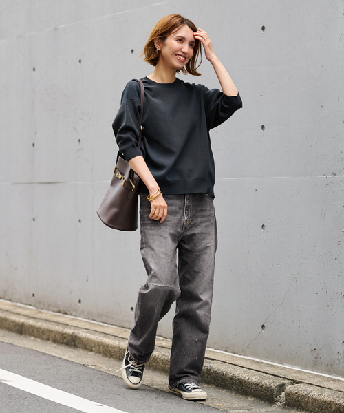 FRAMeWORK(フレームワーク)の「AULENTTI/オウレンティワンハンドル金具付きbasketバック(ハンドバッグ・レディース・ブラウン/ブラック・FREE)」の12枚目の写真