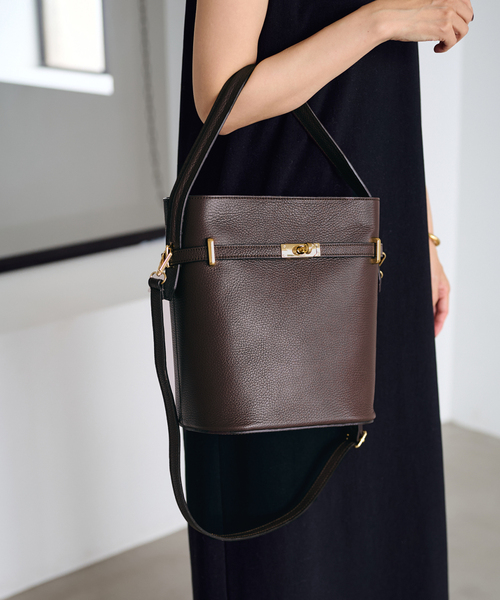 FRAMeWORK(フレームワーク)の「AULENTTI/オウレンティワンハンドル金具付きbasketバック(ハンドバッグ・レディース・ブラウン/ブラック・FREE)」の18枚目の写真