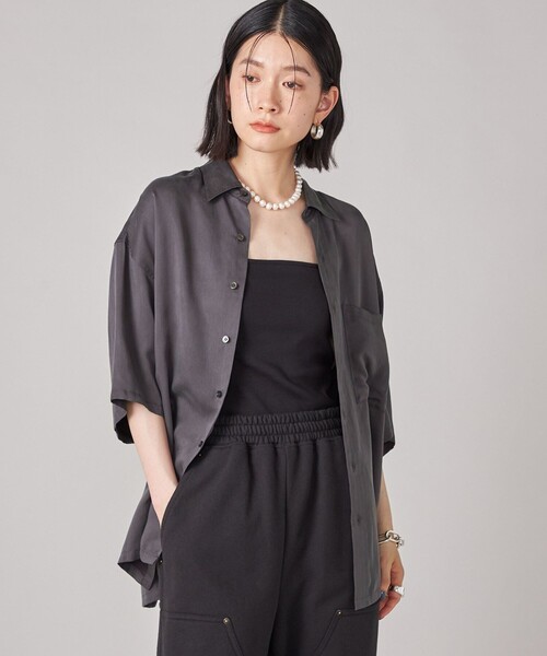 SHIPS(シップス)の「SHIPS NINE CASE:〈手洗い可能〉オーバーサイズ シャツ(シャツ/ブラウス・レディース・グレー/ブラック・ONE SIZE)」の15枚目の写真