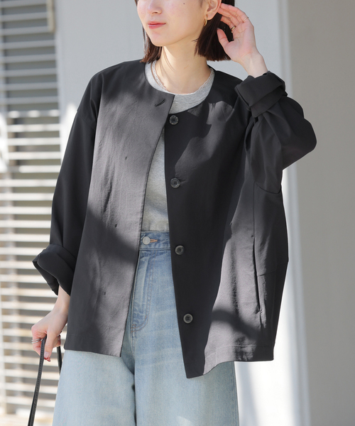 relume ALTORITMO クルーネックコクーンブルゾン ベージュ 追加》撥水【SPENSIERATO】クルーネックコクーンブルゾン（その他