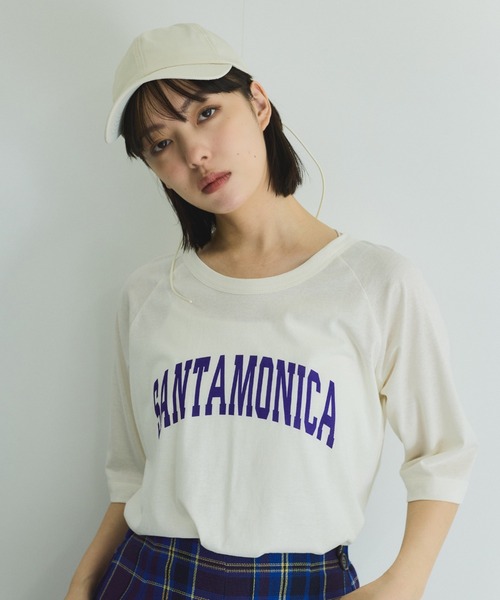 VICKY（ビッキー）の「リサイクルポリエステルロゴTシャツ≪手洗い可能≫（Tシャツ/カットソー・レディース・オフホワイト/ブラック/イエロー・M）」の10枚目の写真