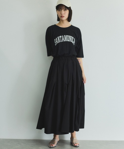 VICKY（ビッキー）の「リサイクルポリエステルロゴTシャツ≪手洗い可能≫（Tシャツ/カットソー・レディース・オフホワイト/ブラック/イエロー・M）」の7枚目の写真