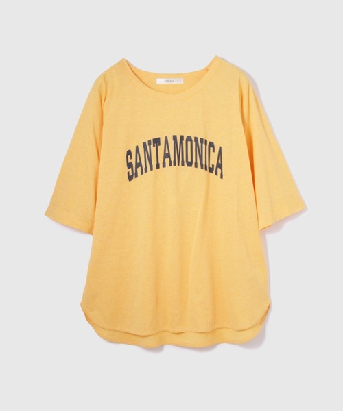 VICKY（ビッキー）の「リサイクルポリエステルロゴTシャツ≪手洗い可能≫（Tシャツ/カットソー・レディース・オフホワイト/ブラック/イエロー・M）」の4枚目の写真