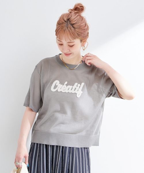 【sato】ヴィクトリア春ダウン⭐パステルブルー⭐未使用 AMBIDEX Store ○○2/32 強撚綿すいかインターシャ 半袖プル