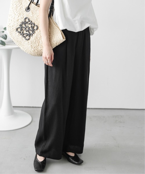 Lajour（ラジュール）の「【日本製】美シルエットワイドパンツ（その他パンツ・レディース・ベージュ/マルチ/ブラック/ストライプ・L/M）」の6枚目の写真