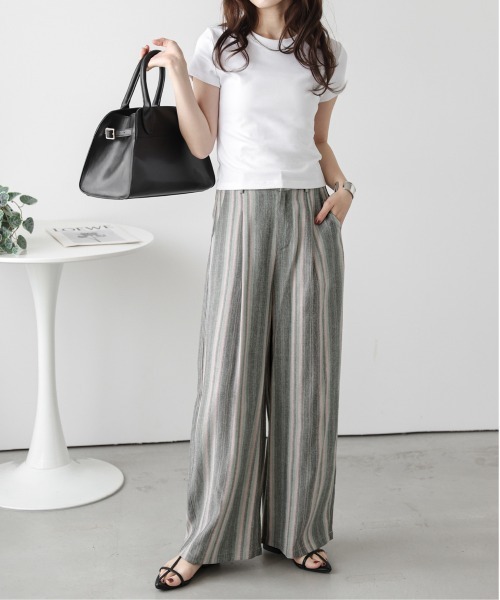 Lajour（ラジュール）の「【日本製】美シルエットワイドパンツ（その他パンツ・レディース・ベージュ/マルチ/ブラック/ストライプ・L/M）」の17枚目の写真