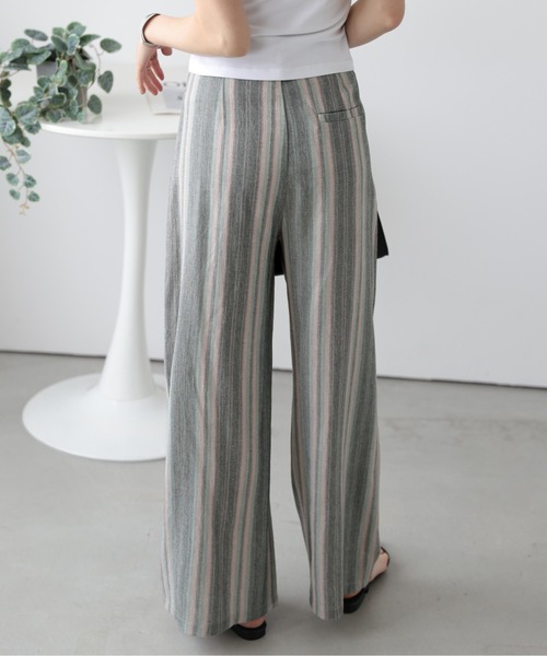Lajour（ラジュール）の「【日本製】美シルエットワイドパンツ（その他パンツ・レディース・ベージュ/マルチ/ブラック/ストライプ・L/M）」の18枚目の写真