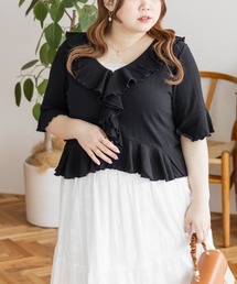 肩リボンギャザー半袖リブプルオーバー（Tシャツ/カットソー）｜CLETTE 