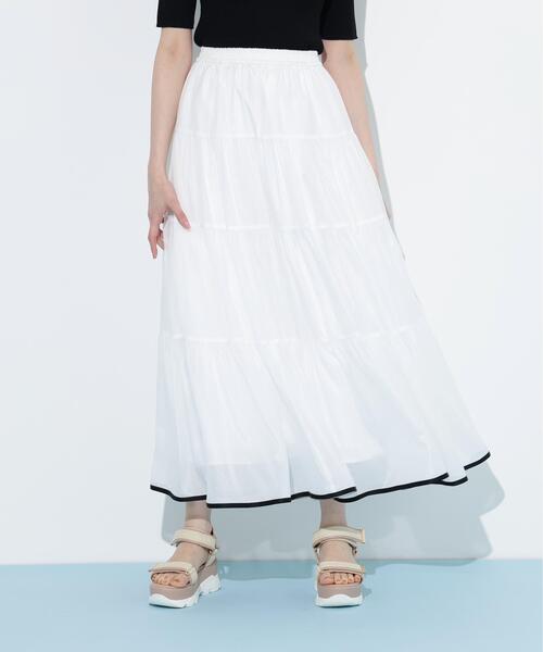 JILL by JILL STUART（ジルバイジルスチュアート）の「◇ヘムラインティアードスカート（スカート・レディース・ホワイト/ピンク/パープル・FREE）」の4枚目の写真