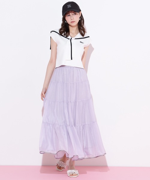 JILL by JILL STUART（ジルバイジルスチュアート）の「◇ヘムラインティアードスカート（スカート・レディース・ホワイト/ピンク/パープル・FREE）」の2枚目の写真